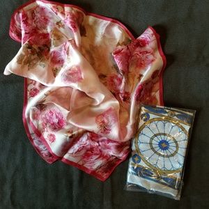 2 New Silk Scarves